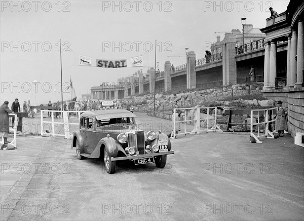 MG SA of GB Hall competing in the Blackpool Rally, 1936. Artist: Bill Brunell.