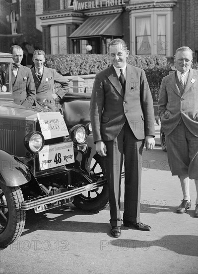 FF Austin with his winning Morris Cowley at the Southport Rally, 1928. Artist: Bill Brunell.