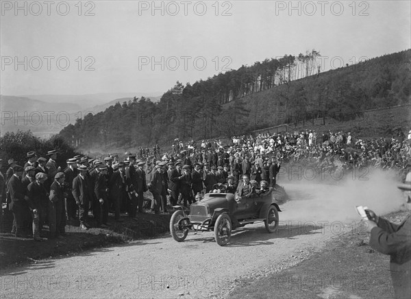 Talbot competing in the South Wales Auto Club Caerphilly Hillclimb, Wales, pre 1915.   Artist: Bill Brunell.