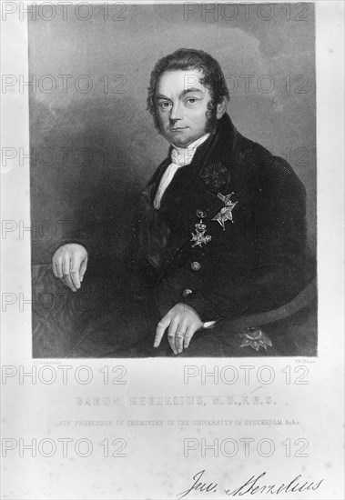 Jons Jacob Berzelius, Swedish chemist, early 19th century. Artist: Unknown