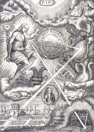Frontispiece from Athanasius Kircher's Ars Magna Lucis Et Umbrae. Artist: Unknown