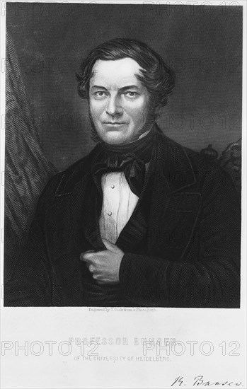 Robert Bunsen, German chemist, 1850s. Artist: C Cook