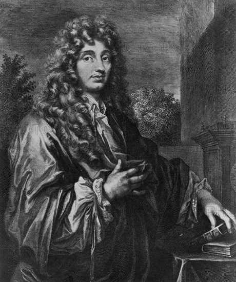 Christiaan Huygens, Dutch physicist, c1670. Artist: Unknown