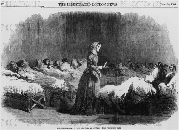 Florence Nightingale, English nurse and hospital reformer, 1855. Artist: Unknown