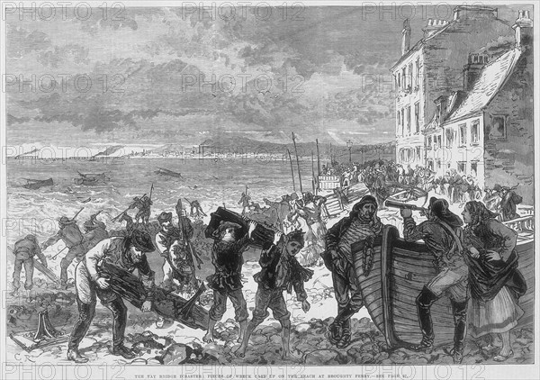 Tay Bridge disaster, Scotland, 28 December 1879. Artist: CR