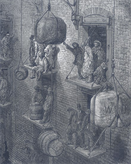 'Warehousing in the City', 1872. Artist: Adolphe François Pannemaker