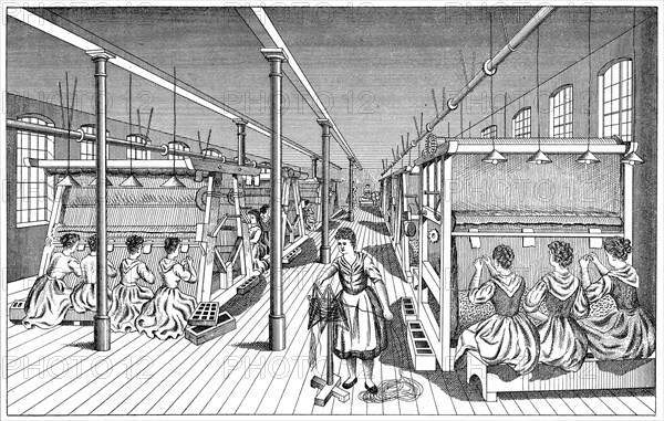 Women workers in a carpet factory, c1895. Artist: Unknown