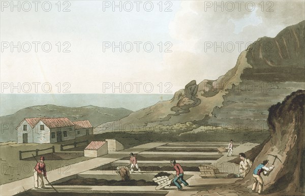 General view of an Alum works in the Whitby area, Yorkshire, 1814. Artist: Havell & Son