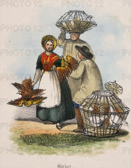 'Market', c1845. Artist: Robert Kent Thomas