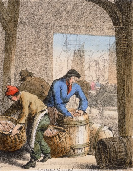 'Herring Curing', c1845. Artist: Benjamin Waterhouse Hawkins