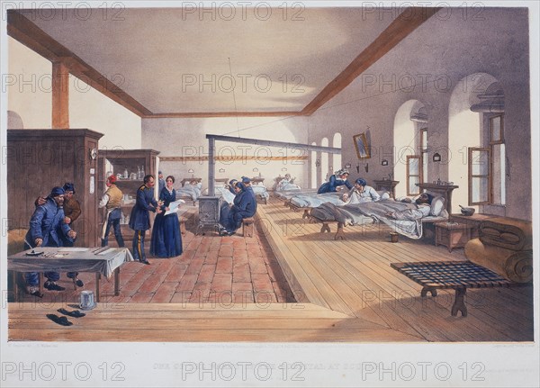 Hospital ward, Scutari, Turkey, 1856. Artist: E Walker