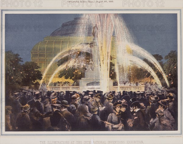 'The Illuminations at the International Inventions Exhibition', 8th August 1885.  Artist: Riddle and Couchman