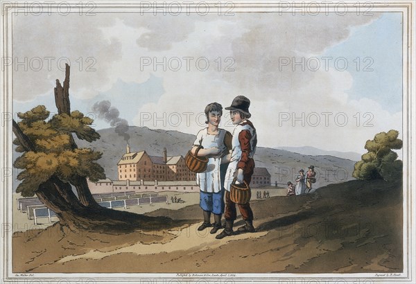 Child factory workers, 1814. Artist: Robert Havell