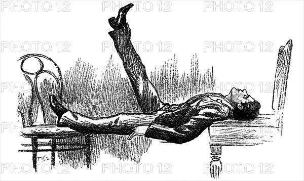 Hypnotised subject in a state of catalepsy, 1891. Artist: Unknown