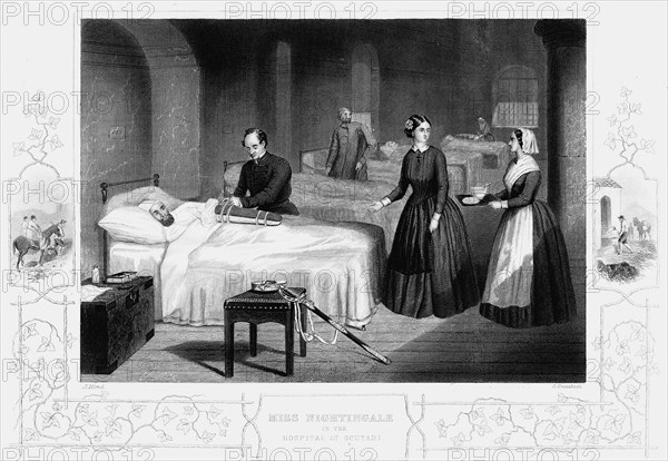 Florence Nightingale in the hospital at Scutari, c1860. Artist: Anon