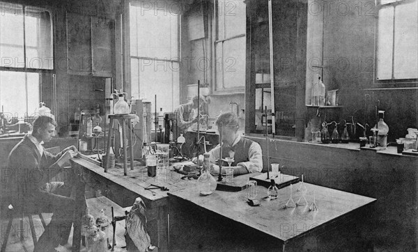 Industrial laboratory at Thomas Firth & Son's Norfolk Works, Sheffield, c1900. Artist: Unknown