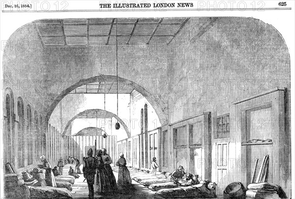 The barrack hospital at Scutari during the Crimean War, 1854. Artist: Unknown