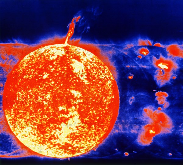 Sunspots and solar prominences, 1973. Artist: Unknown
