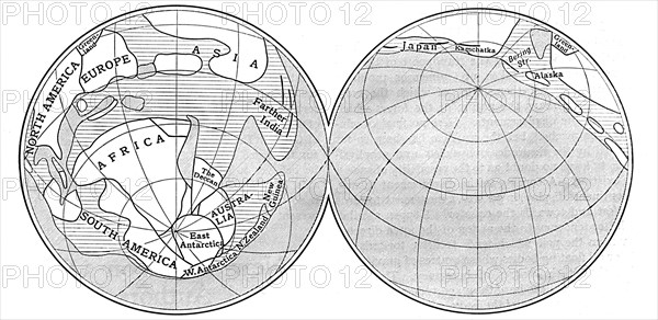 Diagram of the Earth during the Carboniferous period, 1922. Artist: Unknown