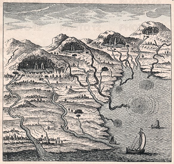 Circulation of water between sea and mountains, 1665. Artist: Unknown