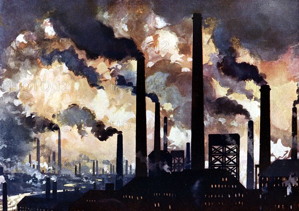 Industrial polltion, Sheffield, Yorkshire, c1925. Artist: Unknown