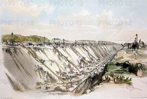 Tring cutting, London & Birmingham Railway, 17 June 1837 (1839). Artist: John Cooke Bourne