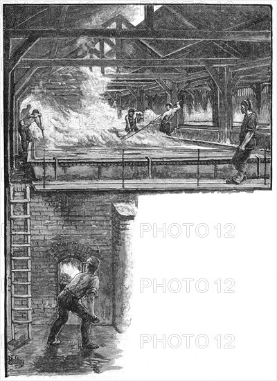 Shovelling salt at South Durham Salt Works, 1884. Artist: Unknown