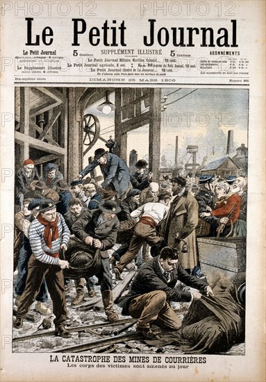 Coal mining accident, Courrieres Mines, Pas-de-Calais, France, 1906. Artist: Unknown