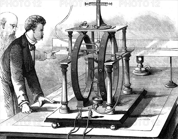 Thomas Edison's improved form of JW Trowbridge's electric dynamometer, 1879. Artist: Unknown