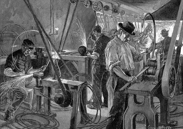 Bicycle manufacture, France, 1896. Artist: Unknown