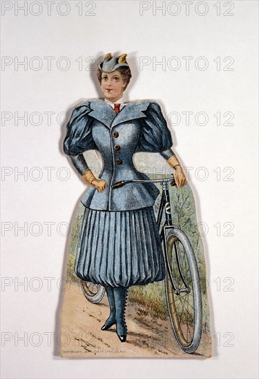 Woman in cycling dress, American, c1900. Artist: Unknown