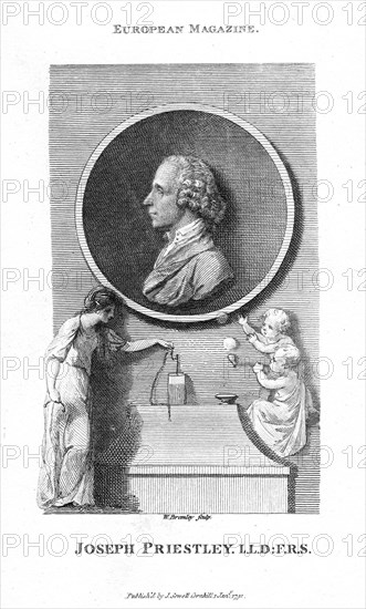 Joseph Priestley, English chemist and Presbyterian minister, 1791. Artist: William Bromley