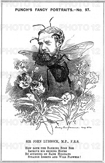 John Lubbock, first Baron Avebury, English banker, archaeologist, naturalist and politician, 1882. Artist: Edward Linley Sambourne