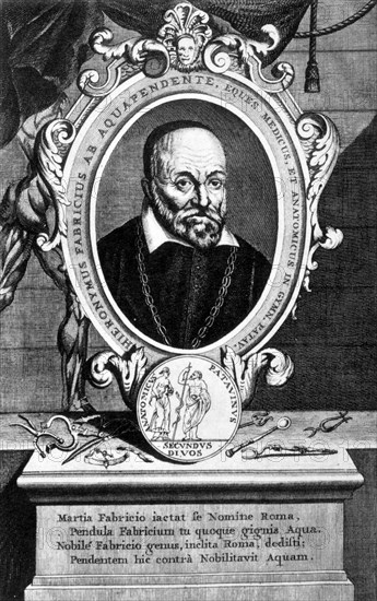 Girolamo Fabrici, Italian anatomist and surgeon, 17th century. Artist: Unknown