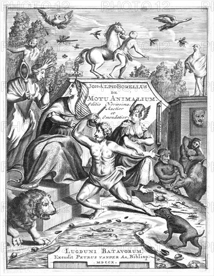 Half-title of De Motu Animalum by Giovanni Borelli, 1710. Artist: Unknown