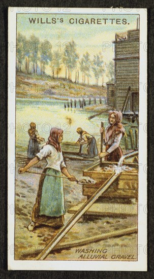 Women washing the precious metal platinum from alluvial gravels, Urals, Russia, 1916. Artist: Unknown