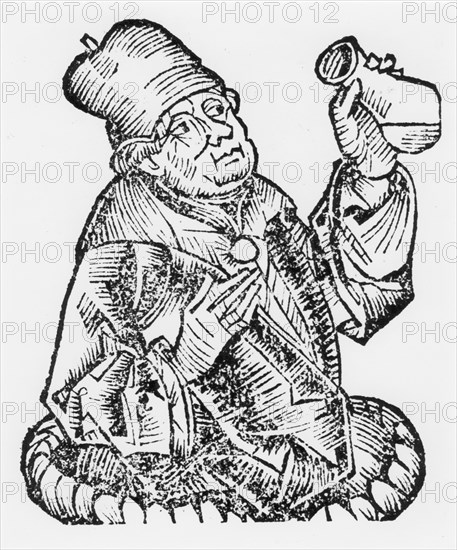 Isaac Judaeus, physician to the rulers of Tunisia, 9th-10th century (1493). Artist: Unknown