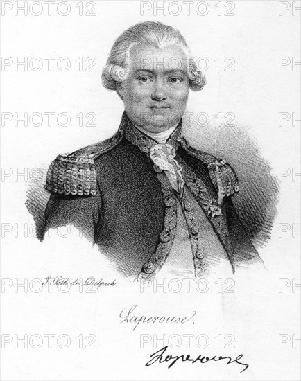 Comte de La Perouse, 18th century French navigator, astronomer and explorer, c1830. Artist: Delpech