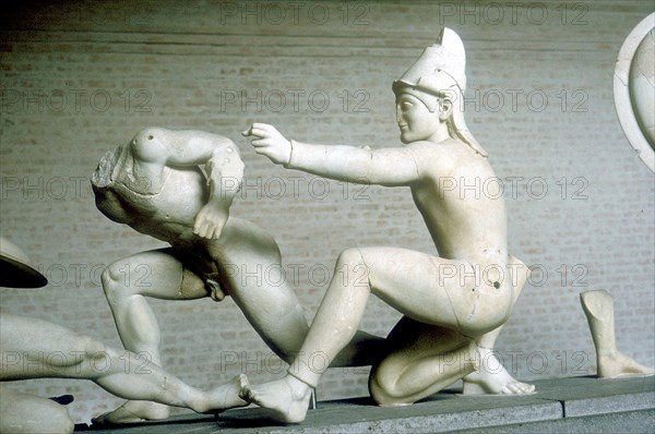 Archer and warrior from the West Pediment of the Temple of Aphaia, Aegina, Greece, c500 - 480 BC. Artist: Unknown