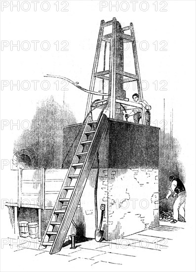 Platinum still for concentrating sulphuric acid (Oil of Vitriol or H2S04), 1844. Artist: Unknown