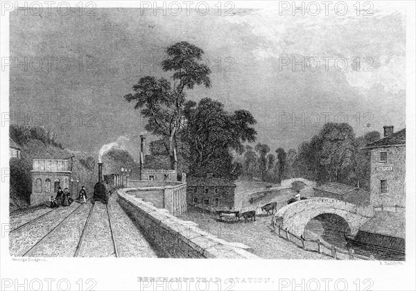 Berkhamsted Station, Hertfordshire, on the London and Birmingham Railway, c1860. Artist: Unknown