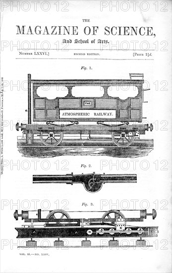 Clegg and Samuda's atmospheric railway, 1845. Artist: Unknown