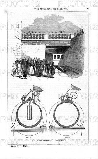 Kingstown and Dalkey Atmospheric Railway, near Dublin, 1845. Artist: Unknown