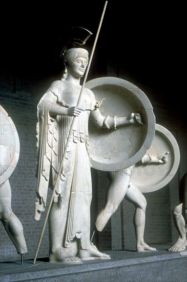 Athena from part of the West Pediment of the Temple of Aphaia,  Aegina, Greece, c500-480 BC. Artist: Unknown