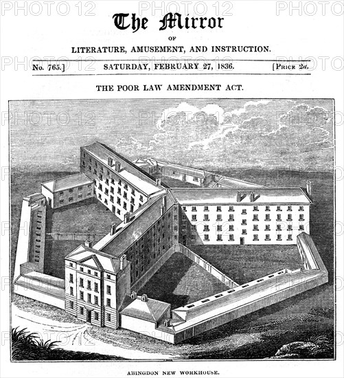 Abingdon Workhouse, Oxfordshire, built for the Abingdon Union, 1836. Artist: Unknown