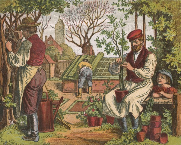 Gardening, 1871. Artist: Oskar Pletsch