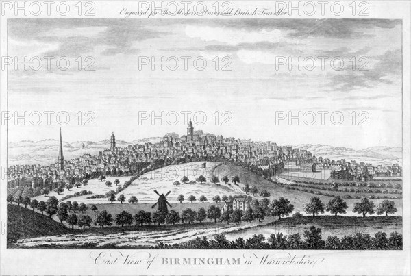 'East View of Birmingham in Warwickshire', 1779. Artist: Unknown