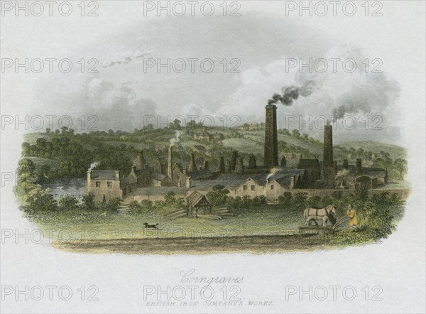 British Iron Company's Works at Corngraves, near Halesowen, West Midlands, c1835. Artist: Unknown