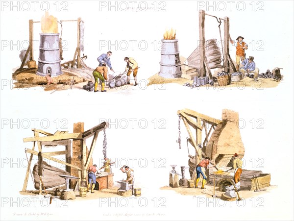 Iron foundry, 1802. Artist: Unknown