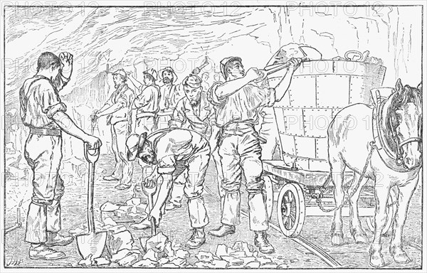 Inside a Cheshire salt mine, 1889. Artist: Unknown